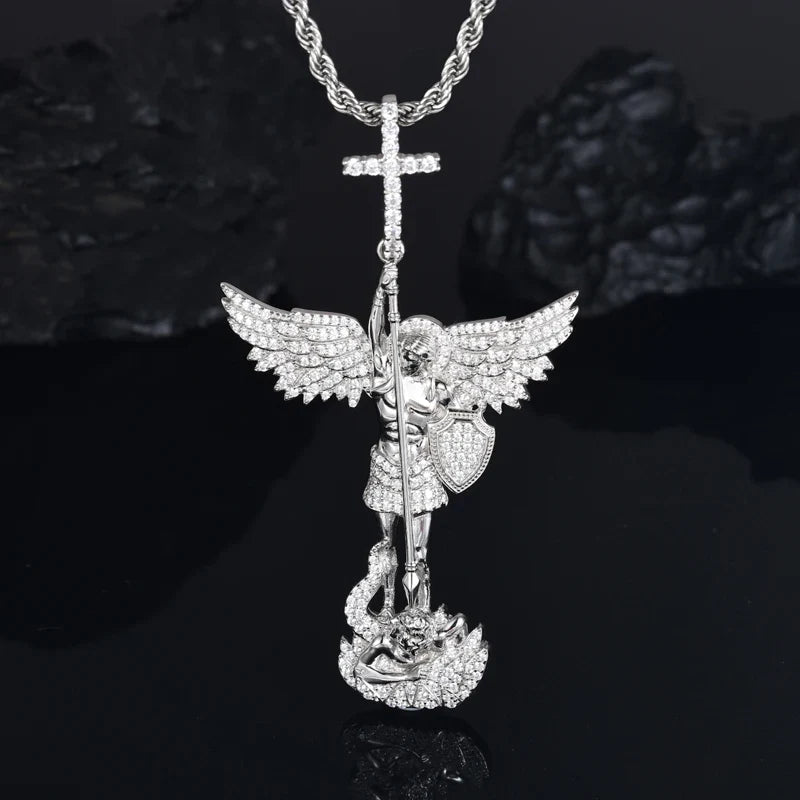 TUHE Unisex High Quality D Color VVS1 Moissanite Jesus Iced Out Pendants Angel Pendant For Men Women Hip Hop Jewelry Gifts