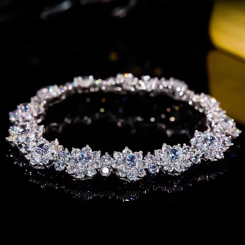 LYEE CYEE S925 Moissanite Bracelet, Fashion Party Engagement Wedding Anniversary Gift Wedding Anniversary Certificate, Mother's Day Gift