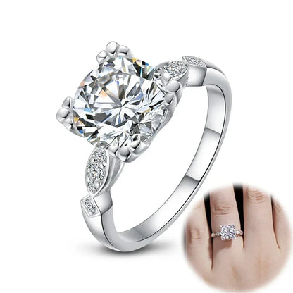 Personality Exquisite 925 Sterling Silver Round Moissanite Rings Wedding Anniversary Jewelry