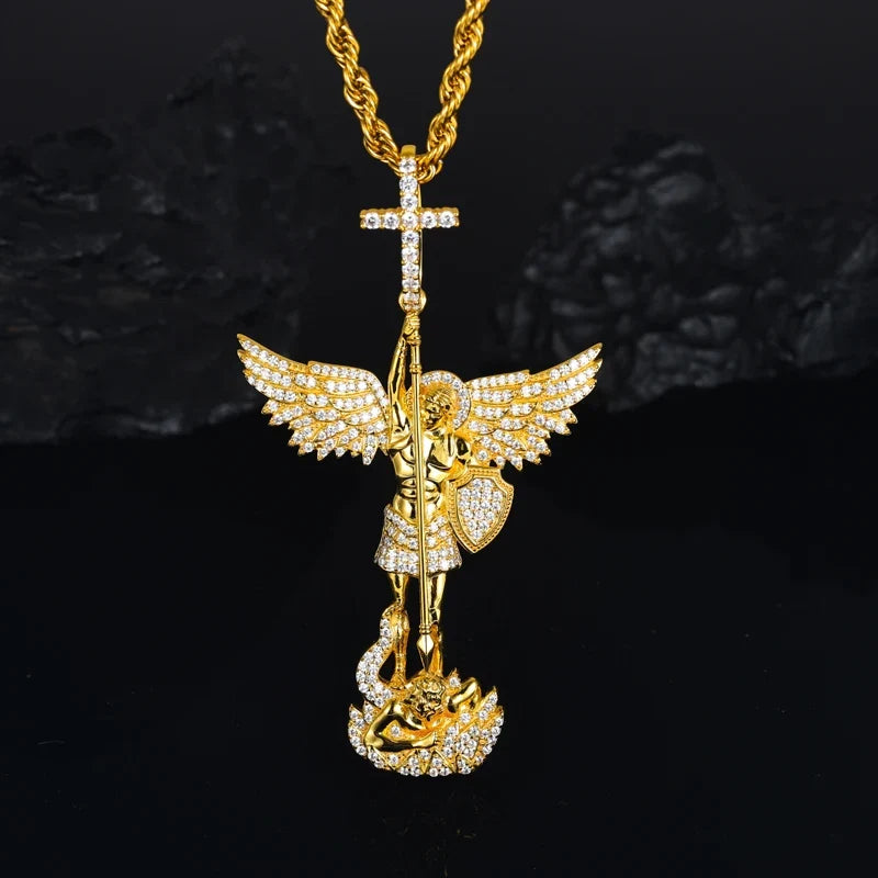 TUHE Unisex High Quality D Color VVS1 Moissanite Jesus Iced Out Pendants Angel Pendant For Men Women Hip Hop Jewelry Gifts