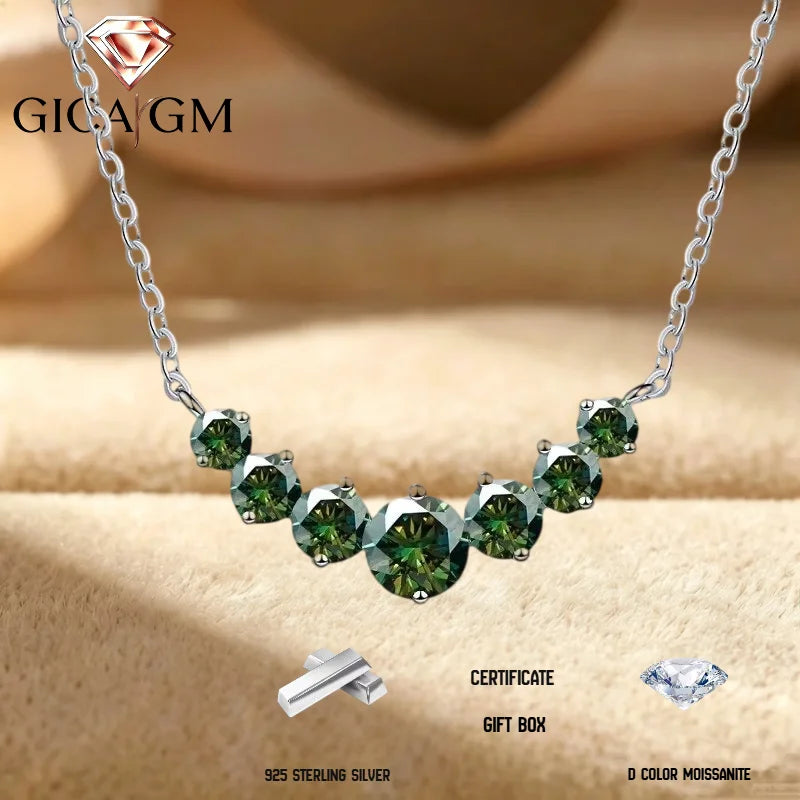 2.8CT Total Moissanite  Necklace Elegant 925 Sterling Silver Neck Jewelry Decoration Gift for Proposal Engagement Birthday Gift