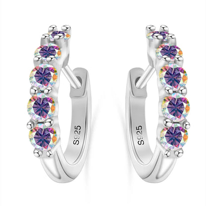 925 Sterling Silver Earrings with 1 CT Total Moissanite  Exquisite Jewelry Gift for Weddings & Parties, Sparkling Classic Style