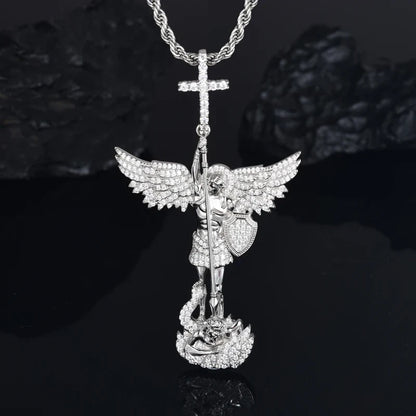 TUHE Unisex High Quality D Color VVS1 Moissanite Jesus Iced Out Pendants Angel Pendant For Men Women Hip Hop Jewelry Gifts