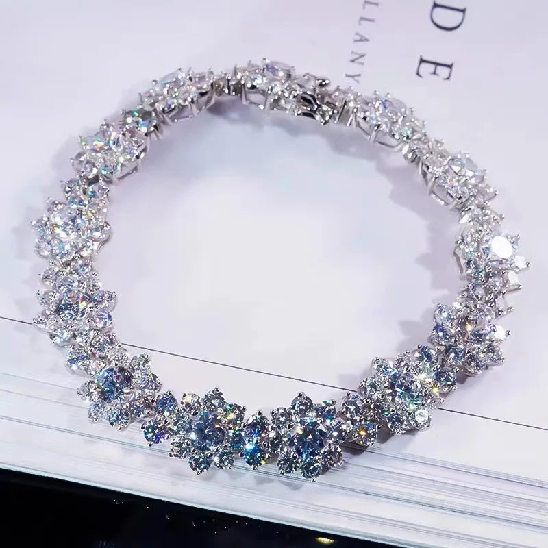 LYEE CYEE S925 Moissanite Bracelet, Fashion Party Engagement Wedding Anniversary Gift Wedding Anniversary Certificate, Mother's Day Gift