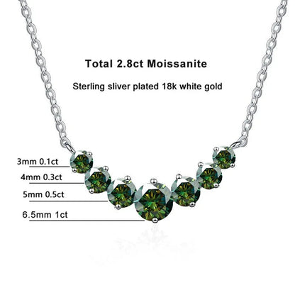 2.8CT Total Moissanite  Necklace Elegant 925 Sterling Silver Neck Jewelry Decoration Gift for Proposal Engagement Birthday Gift