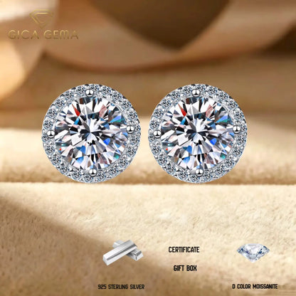 1CT*2  D VVS1 Multi-color Moissanite S925 Earrings Exquisite Jewelry for Women to Shine at Weddings and Parties GIFT Retro