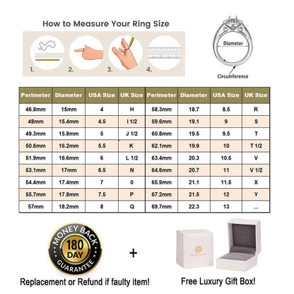 Newshe Solid 925 Sterling Silver Moissanite /AAAAA Zircon Wedding Rings Set for Women Engagement Ring Detachable Guard Bands
