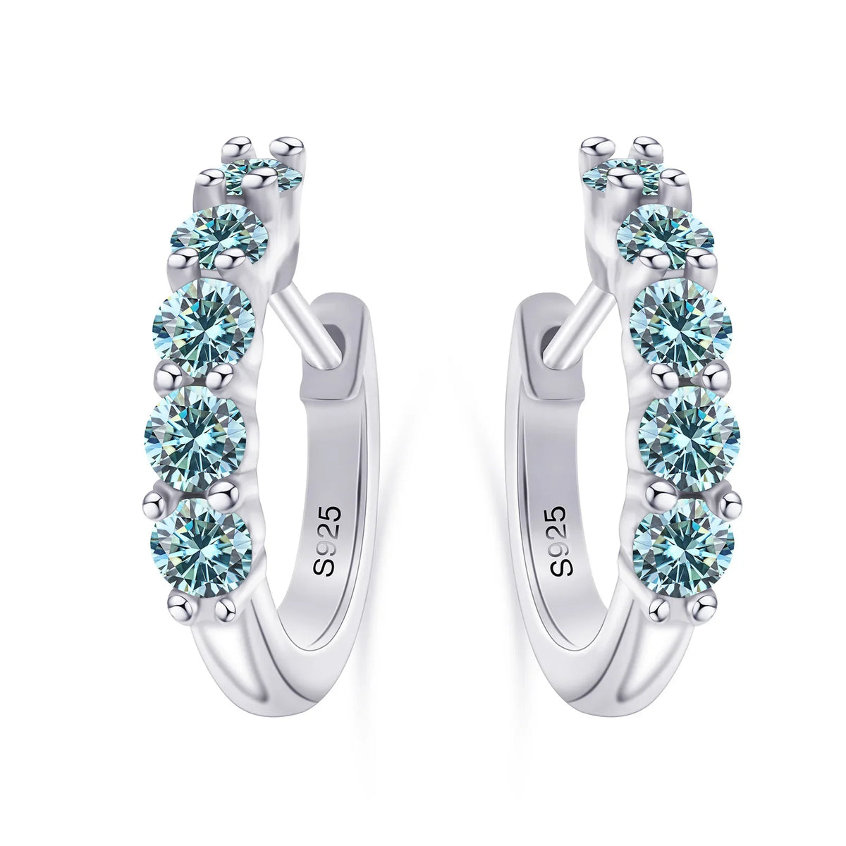 925 Sterling Silver Earrings with 1 CT Total Moissanite  Exquisite Jewelry Gift for Weddings & Parties, Sparkling Classic Style