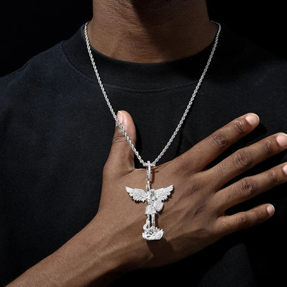 TUHE Unisex High Quality D Color VVS1 Moissanite Jesus Iced Out Pendants Angel Pendant For Men Women Hip Hop Jewelry Gifts
