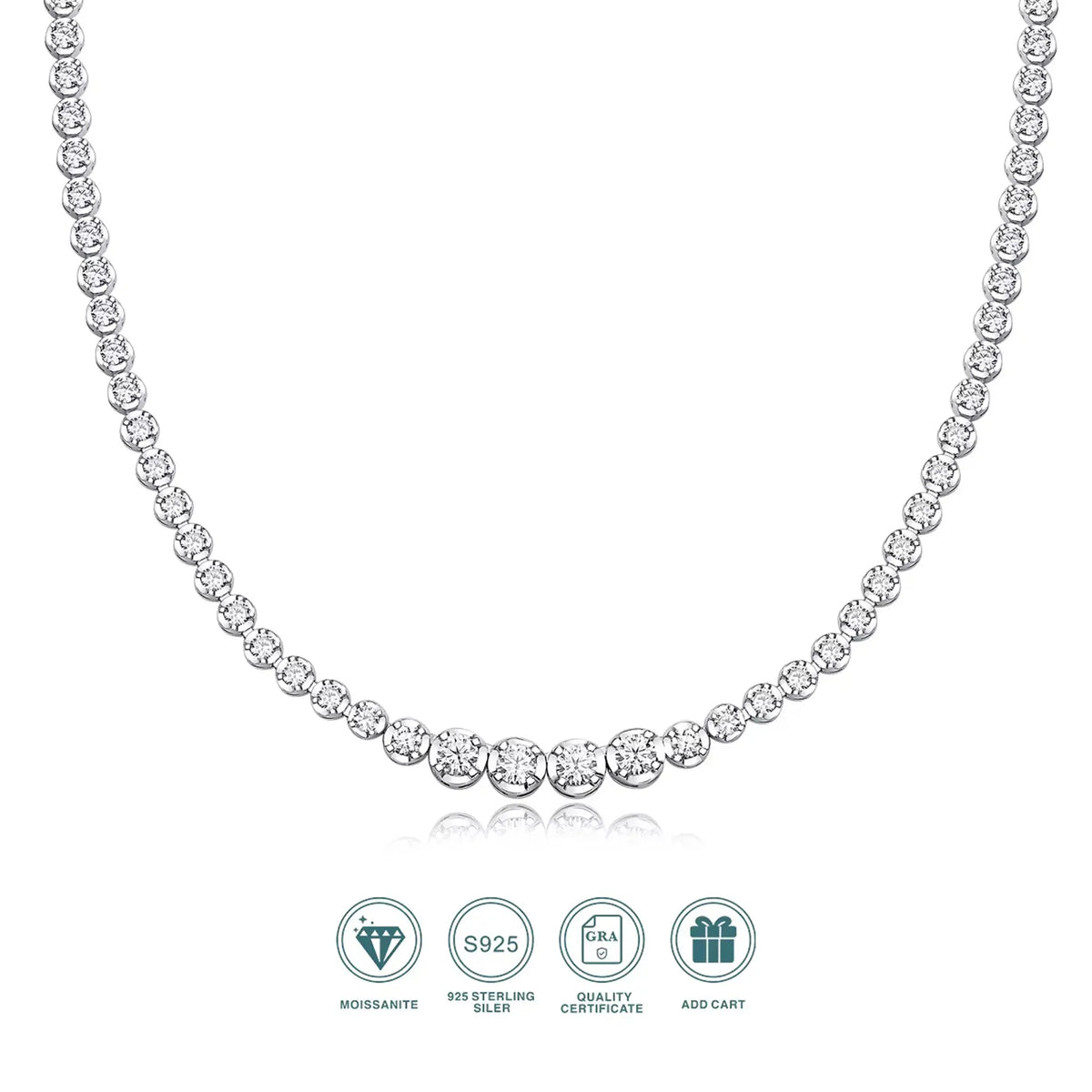LYEE CYEE 925 silver moissanite necklace 4mm casual fashion light luxury women's senior gift with certificate authentication
