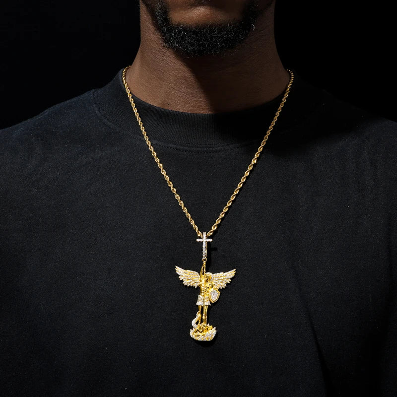 TUHE Unisex High Quality D Color VVS1 Moissanite Jesus Iced Out Pendants Angel Pendant For Men Women Hip Hop Jewelry Gifts
