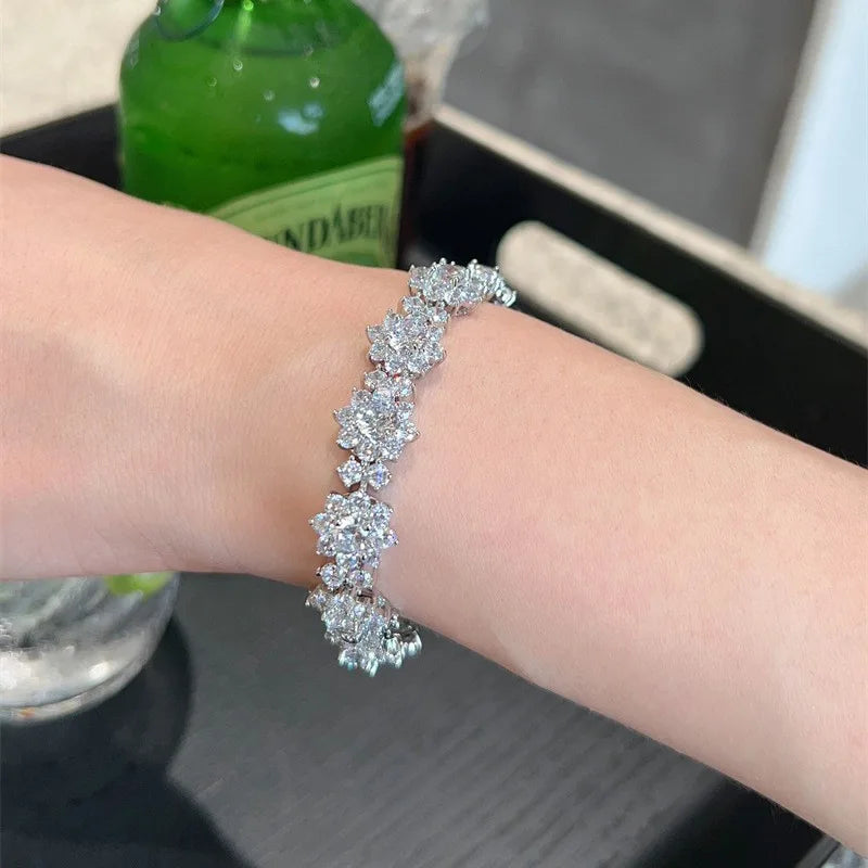 LYEE CYEE S925 Moissanite Bracelet, Fashion Party Engagement Wedding Anniversary Gift Wedding Anniversary Certificate, Mother's Day Gift