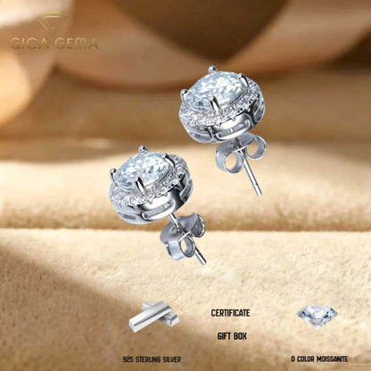 1CT*2  D VVS1 Multi-color Moissanite S925 Earrings Exquisite Jewelry for Women to Shine at Weddings and Parties GIFT Retro