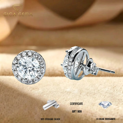1CT*2  D VVS1 Multi-color Moissanite S925 Earrings Exquisite Jewelry for Women to Shine at Weddings and Parties GIFT Retro