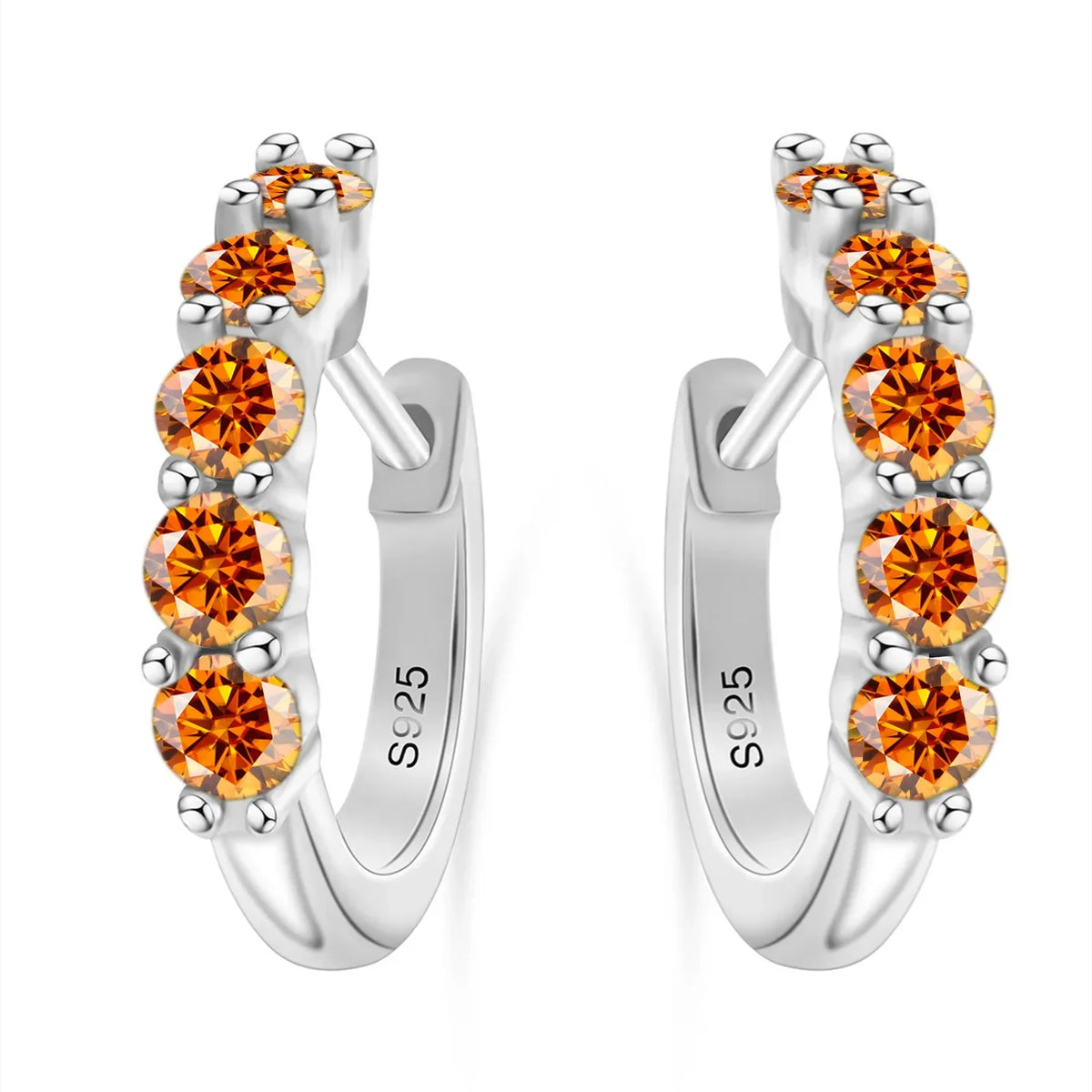 925 Sterling Silver Earrings with 1 CT Total Moissanite  Exquisite Jewelry Gift for Weddings & Parties, Sparkling Classic Style